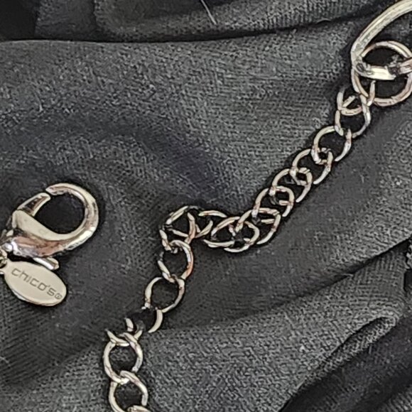 Chico's Pewter Chocolate Metal Tone Chunky Long Stmt 37.5" Rope Chain Necklace - Picture 14 of 16